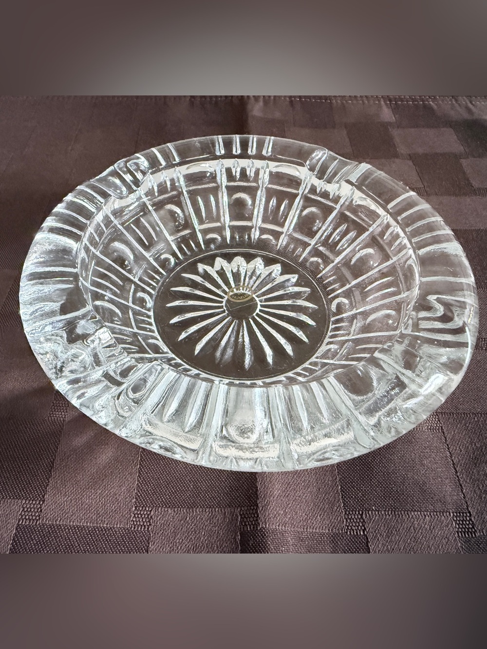 Clear Pressed Glass Serving Bowl - Unbranded